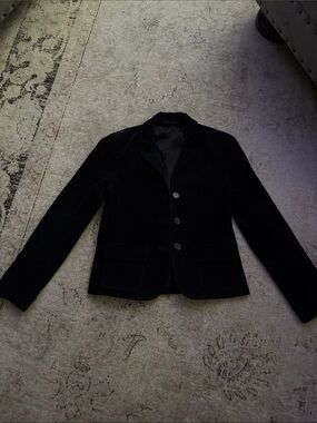 Theory Black/Deep Blue Velvet Women's Blazer Jacket